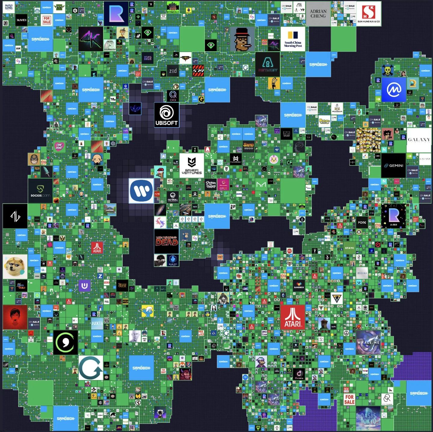 mappa di the sandbox 2022